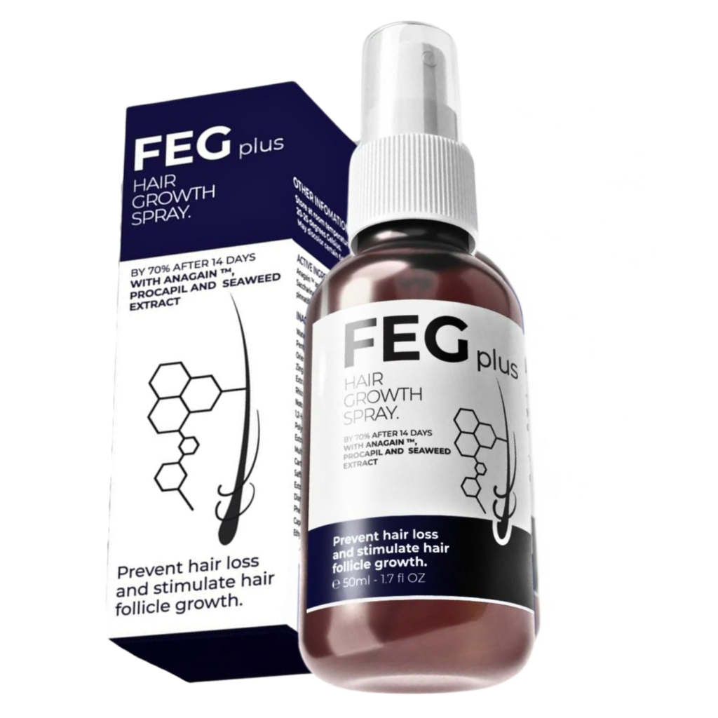 How to Use Original FEG Plus Hair Growth Spray – 50ml Benefits 1 Original FEG Plus Hair Growth Spray – 50ml product image